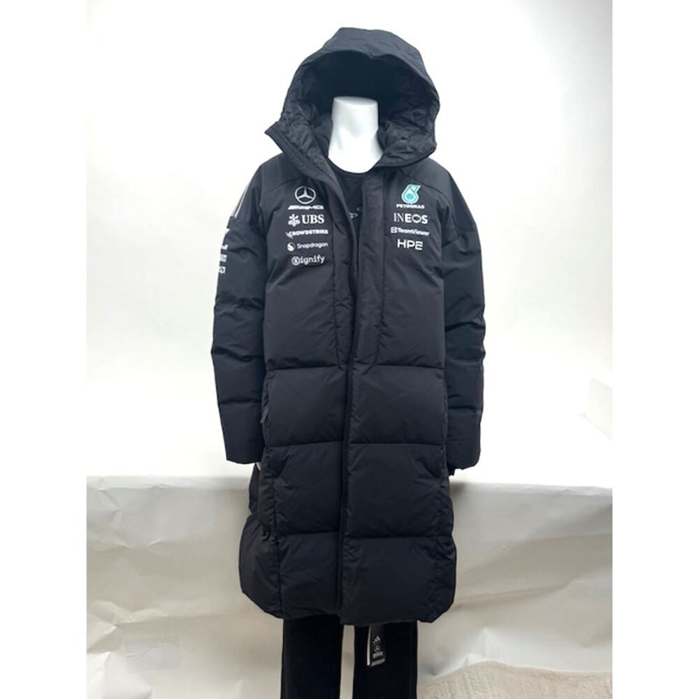 adidas Mercedes AMG Petronas F1 Engineers Winter Puffer Coat Black NWT L KF6058